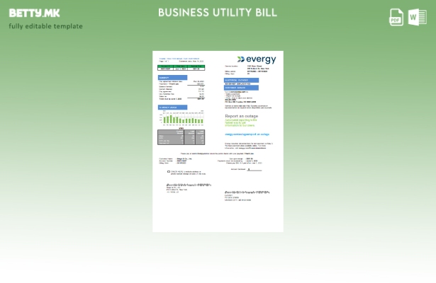 Модерен стил Мисури Evergy шаблон за деловна сметка за електрична енергија за ко